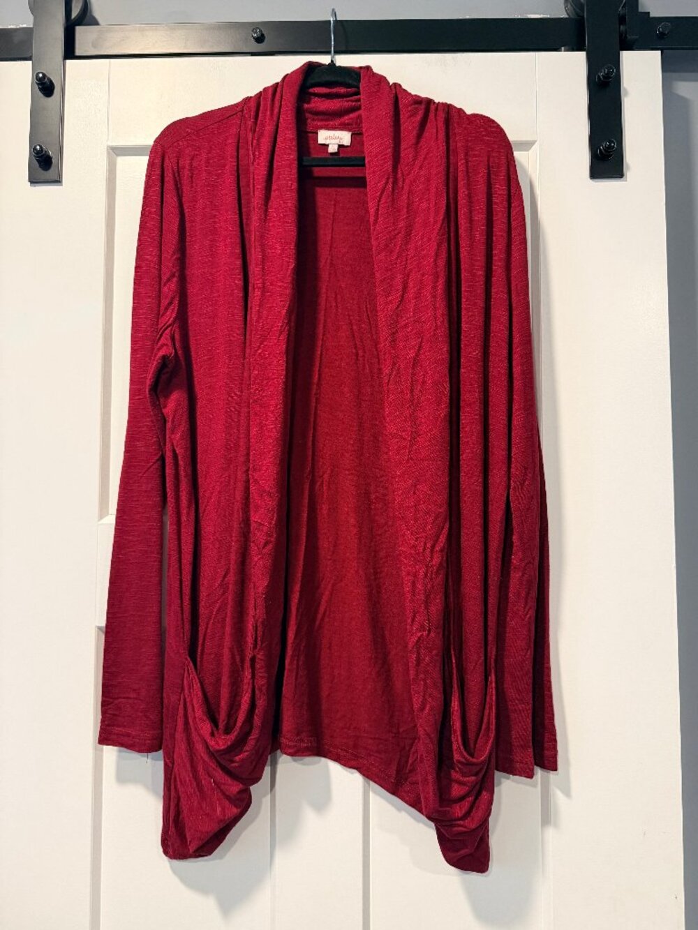 Pixley Deep Red Flowy Knit Cardigan w/ Pockets